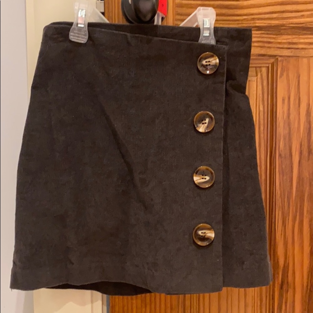 Charcoal skirt with buttons!